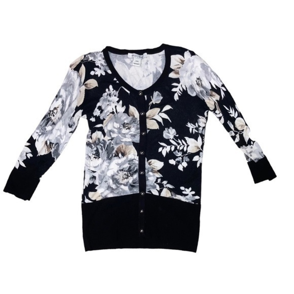 White House black market cardigan sweater floral